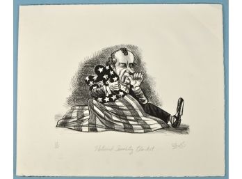 Political Art 'National Security Blanket' Signed Print