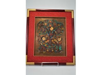 Chinese Painting On Gold Background