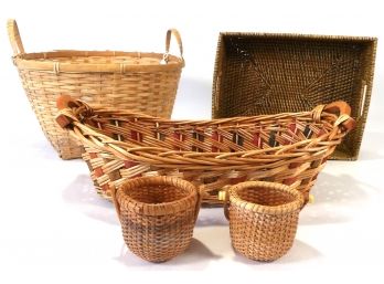 Lot Of 5 Wicker Baskets
