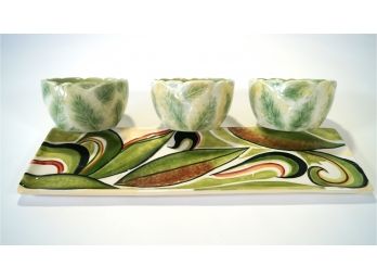 Fitz And Floyd Classics In Bloom Bowls And Tray Set
