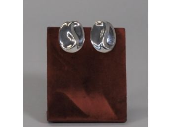 Pair Sterling Clip On Earrings