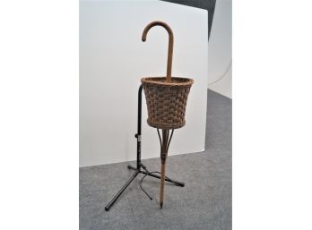 Vintage Cane & Garden Tool Basket