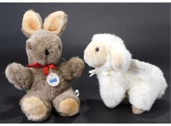 Pair Of Gund Animals Bunny And Lamb