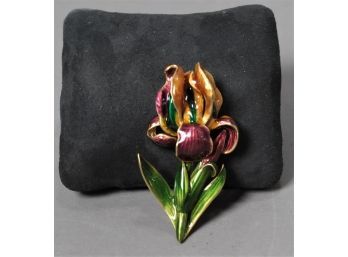 Enamel Iris Brooch From MFA