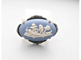 Wedgewood & Sterling Brooch