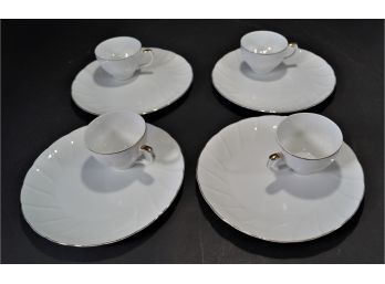 Set Of 4 Cups And Matching Saucer Plates