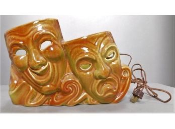 Vintage Ceramic 'comedy/tragedy' Lamp