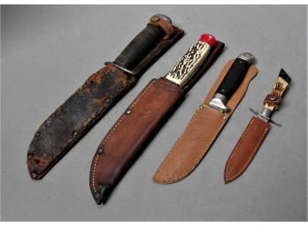 Four Knives With Sheaths