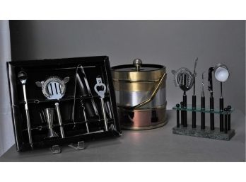 Vintage Ice Bucket And Barware