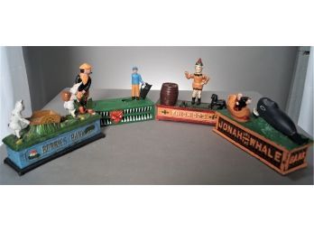 4 Cast Iron Banks - Repros