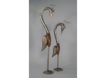 Pair Of Stylized Cranes
