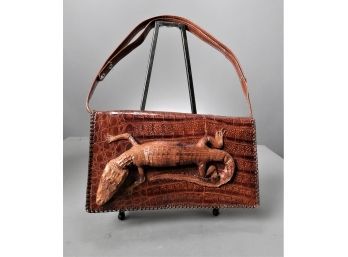 Vintage Genuine Alligator Handbag - Made In Cuba