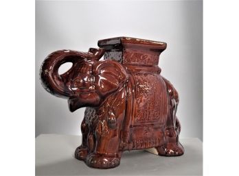 Ceramic Glazed Elephant Garden Stool