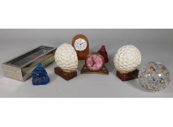 Clocks, Bookends, Jewelry Case