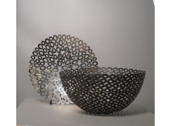 Two Contemporary Metal Bowls