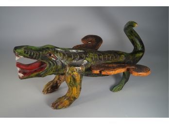 Folk Flying Dragon Wood Sculpture