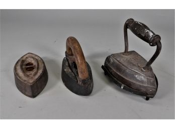 Lot Of 3 Antique Sad Irons