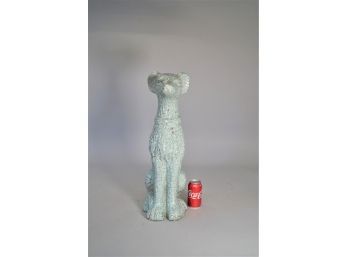 Vintage Large Terracotta Seated Dog Sculpture