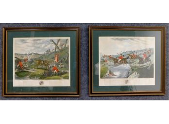 Henry Thomas Alken, Sr. (1785 - 1851) Pair Large Fox Hunting Prints 1836