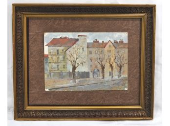 Vintage Lviv City View Oil Soviet Era Painting