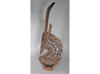 Wood Tribal Sculpture Of Antelope Or Bird