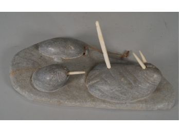 Inuit Soapstone Walrus With Tusks