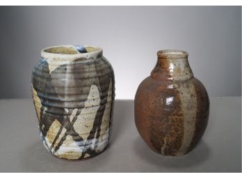 Two Vintage Studio Art Pottery Vases