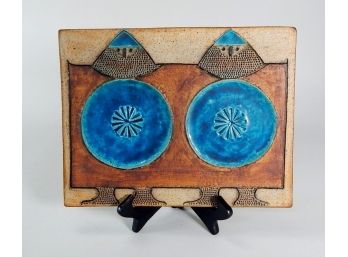 Mid Century Modern - Stoneware Art Tile Inger Persson  Atelje Sweden