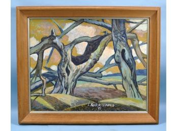 Ivan KATRUSHENKO (1925-2012) Soviet Ukrainian Oil Painting Willows