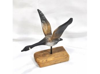 Vintage J. Philbrook  DUCK Folk Art Wood Carving