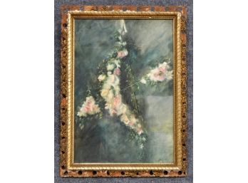 Antique 1893 Ellen Cleanes Painting Of Flowers