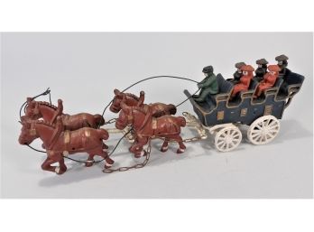 Vintage Cast Iron Horse Drawn Carriage