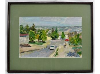 Vintage Soviet Social Realism Oil Painting - Crimea Town View