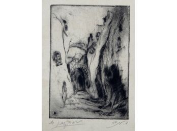 Antique Jasper Etching  Pencil Signed