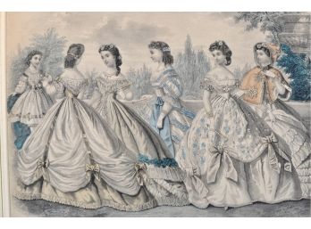 Antique Original Engraving Mirror Of Fashions Kimmel & Co Framed