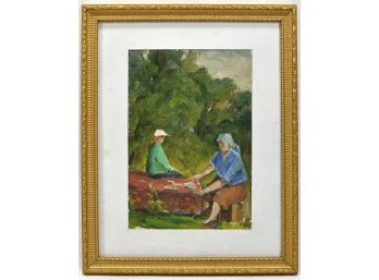 Nikolay ANISIMOV (1935) 'Lunch' Soviet Social Realism Original Oil Painting