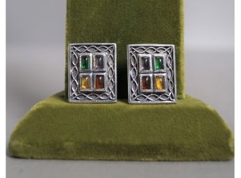 Pair Sterling Clip-on Earrings