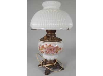 White Glass Table Lamp