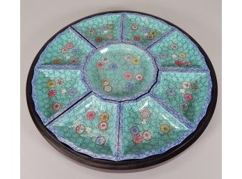 Ceramic And Wood Serving Dish