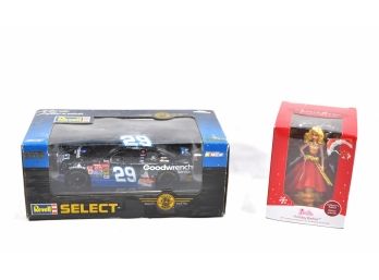 Boxed Nascar Model & Heirloom Barbie