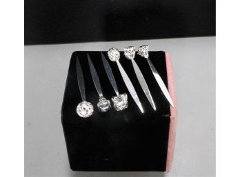 6 Sterling Silver Hors D'oeuvre Skewers