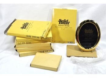 Lot 8 Vintage New Solid Brass Photo Frames