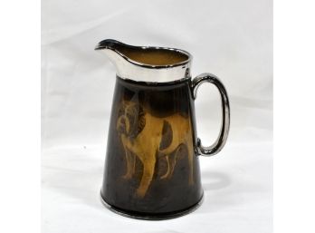 Vintage Ridgeways England Pottery Pitcher With Dogs
