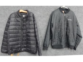 Pair Of Men's Black Golf Jackets Callaway And Columbia Size XL