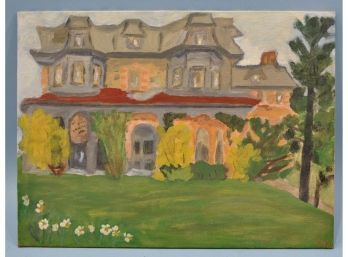 Vintage Folk Art Oil Painting