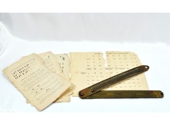 Folding Antique Blind Language Brass Dot Rule- Braille