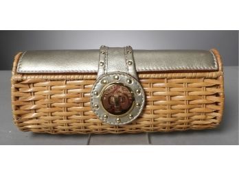 Michael Kors Santorini Straw Clutch Bag