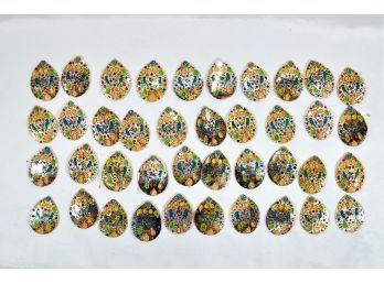 Lot 40 Hand Painted Mother Of Pearl Pendants