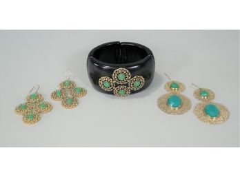 Big Bangle And Earrings