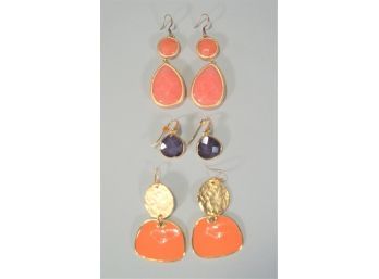 Three Pairs Fashion Pierced Earrings